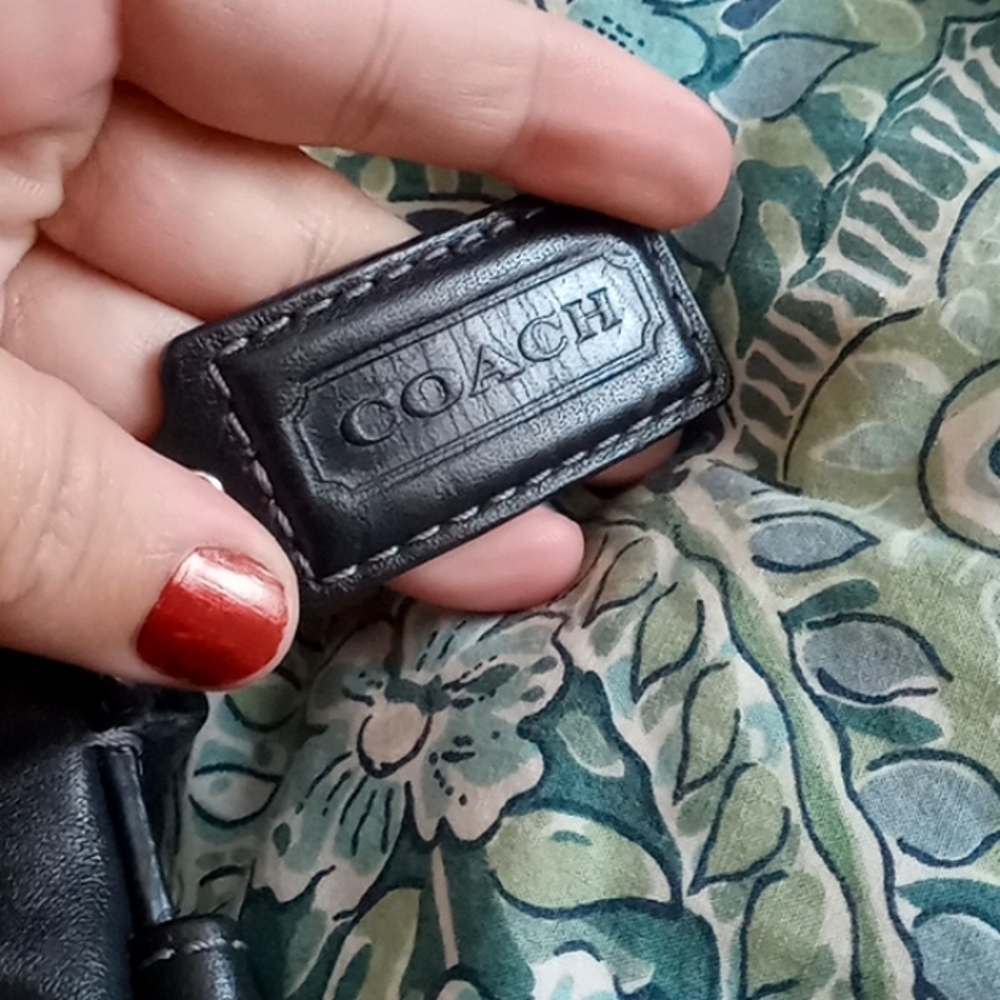 🖤 COACH Black Genuine Leather Hobo Style Shoulder Purse - Picture 8 of 16